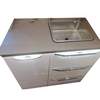 Gabinete de cocina de lujo de alto brillo para autocaravana, con fregadero, muebles de aluminio para furgoneta
