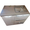 Gabinete de cocina de lujo de alto brillo para autocaravana, con fregadero, muebles de aluminio para furgoneta